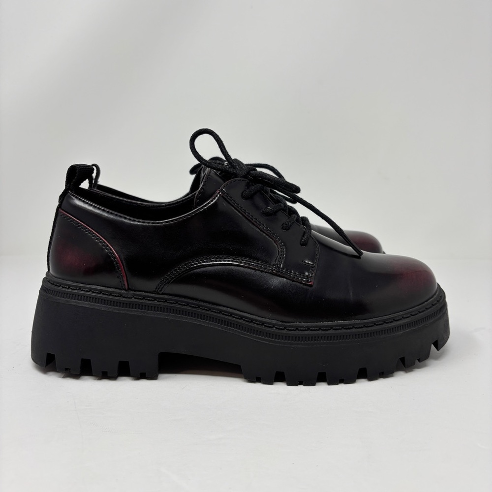 NWOT SEASIDE Woman Oxblood Chunky Lug Sole Derby Shoes Size 37 | US 6.5